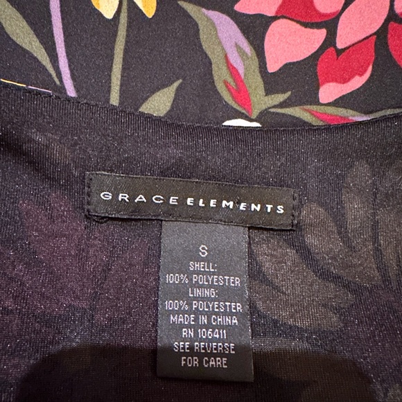 Grace Elements Cold Shoulder Cut out Sleeve Floral Print Dress 8 FREE SHIP - Picture 4 of 4